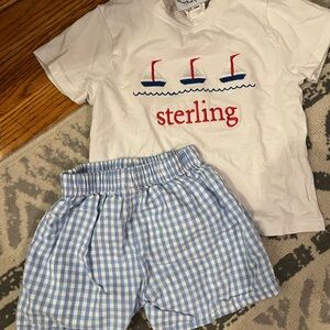 24 months monogrammed shorts set